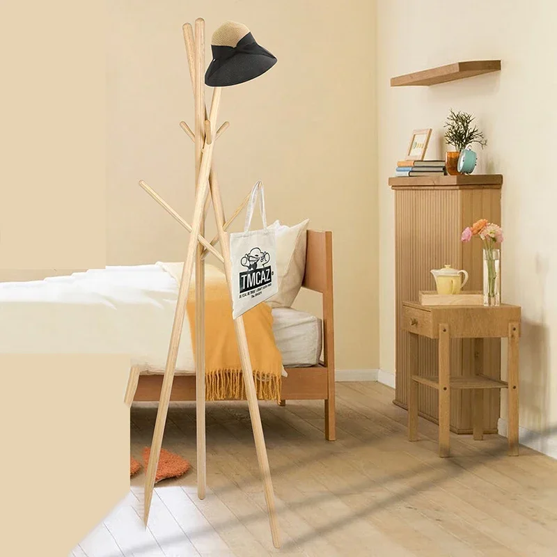 Creative Tree Clothes Rack Floor Standing Corner Wood Scarf Clothes Rack Ladder Aesthetic Perchero Pared Livingroom Furniture