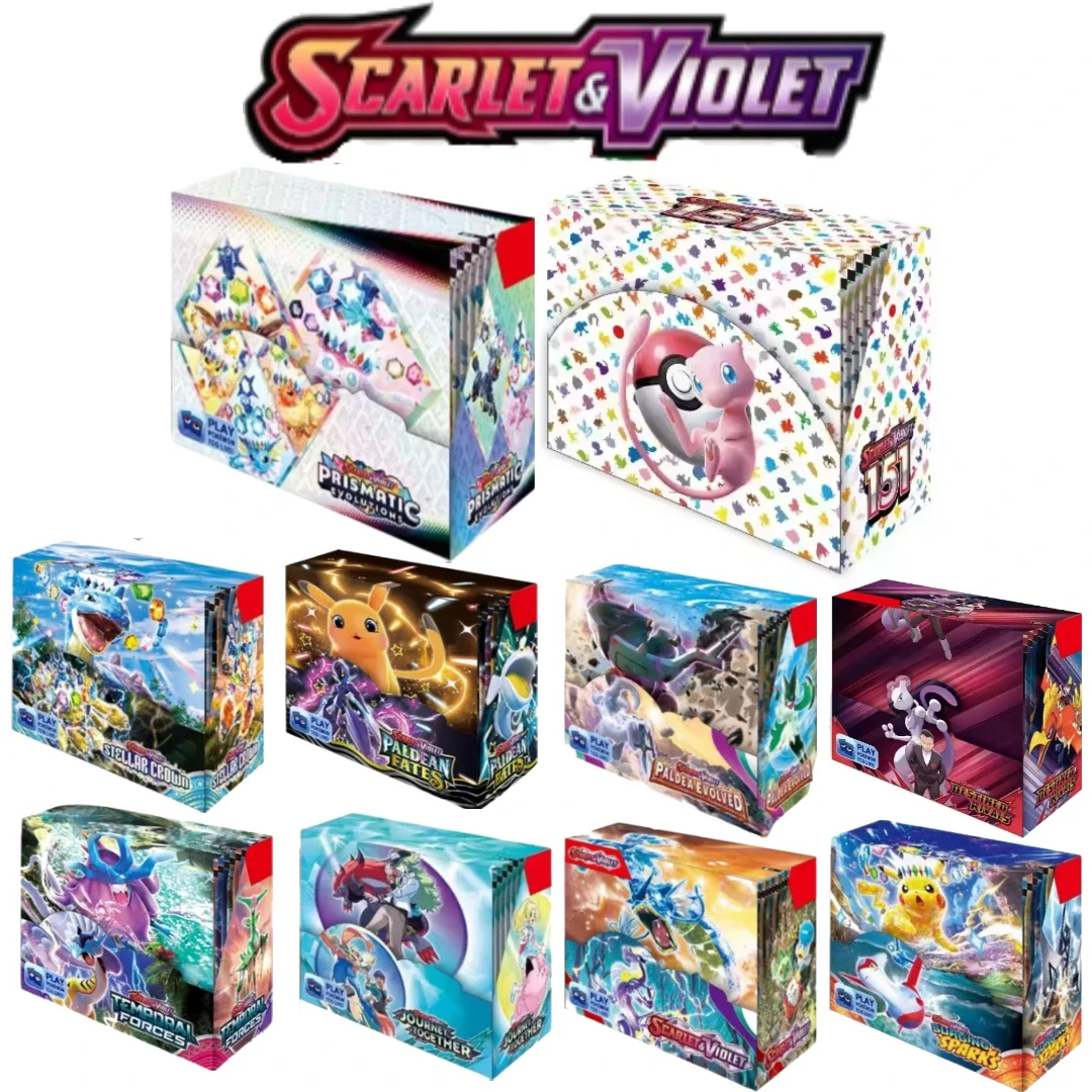 ** 360Pcs EnglishPokémonCards SunMoon Destined PSrismatic Evolutions Scarlet Violet 151 PALDEAN Booster Battle Transaction Card