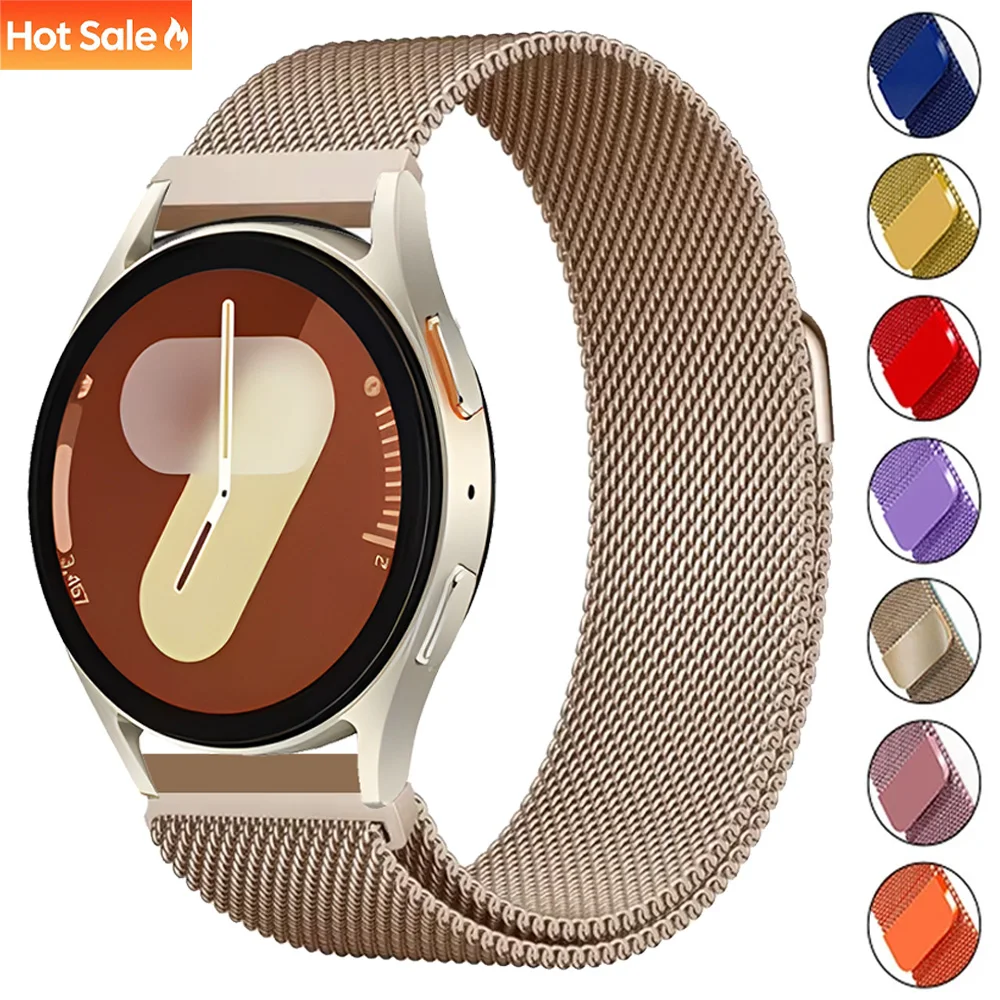 20mm 22mm magnetisches Milanese-Loop-Armband für Samsung Watch 7/6/5/4 Metallarmband für Amazfit Active Max/Balance 3-2/Bip 6-5-Max