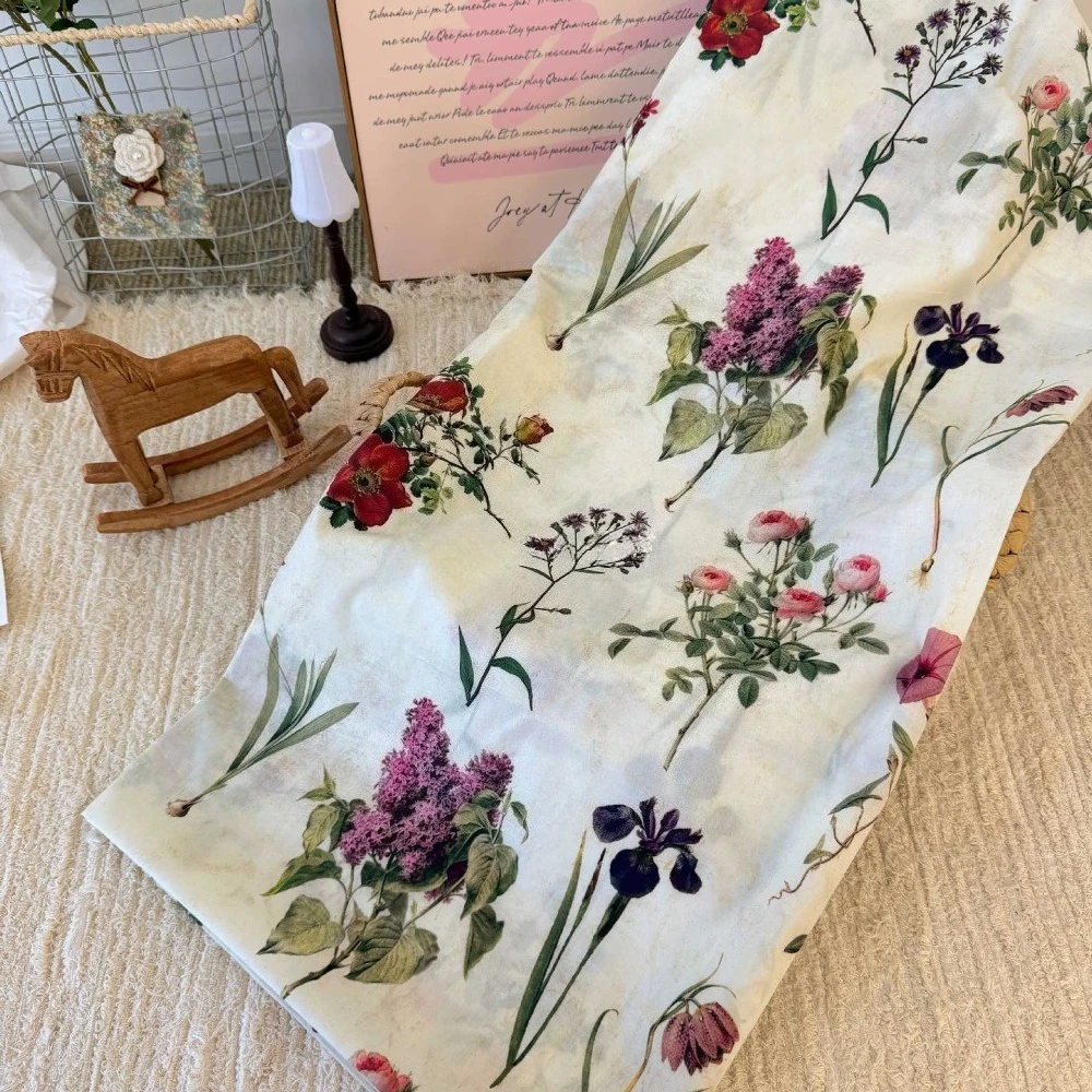 145x50cm 60s High Density Pure Cotton Digital Printing Fresh Floral Fabric For Women Dress Kids Clothing DIY Sewing