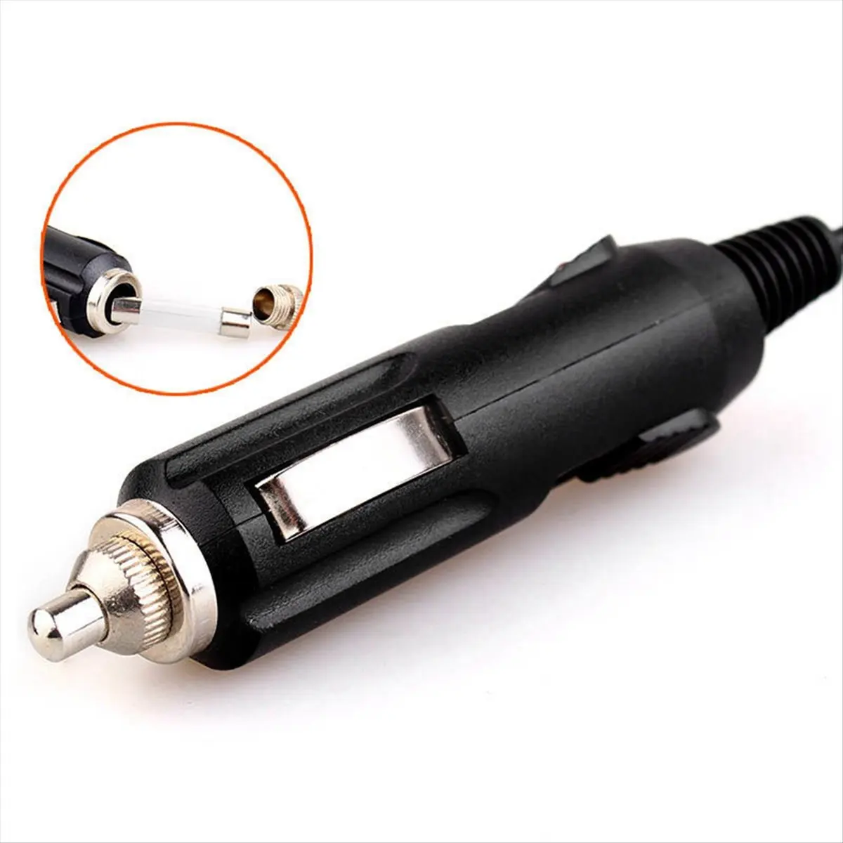 (A23G) DC 12V Car Charger Power Cable Universal 5.5X2.1Mm for Car Lighter Built-in 3A Fuse with Indicator Light