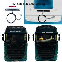 Rc Truck LED Cab Interior Light Lamp Parts for Tamiya 1/14 RC Truck Trailer Tipper SCANIA770S VOLVO BENZ MAN TGX LESU Model Toys