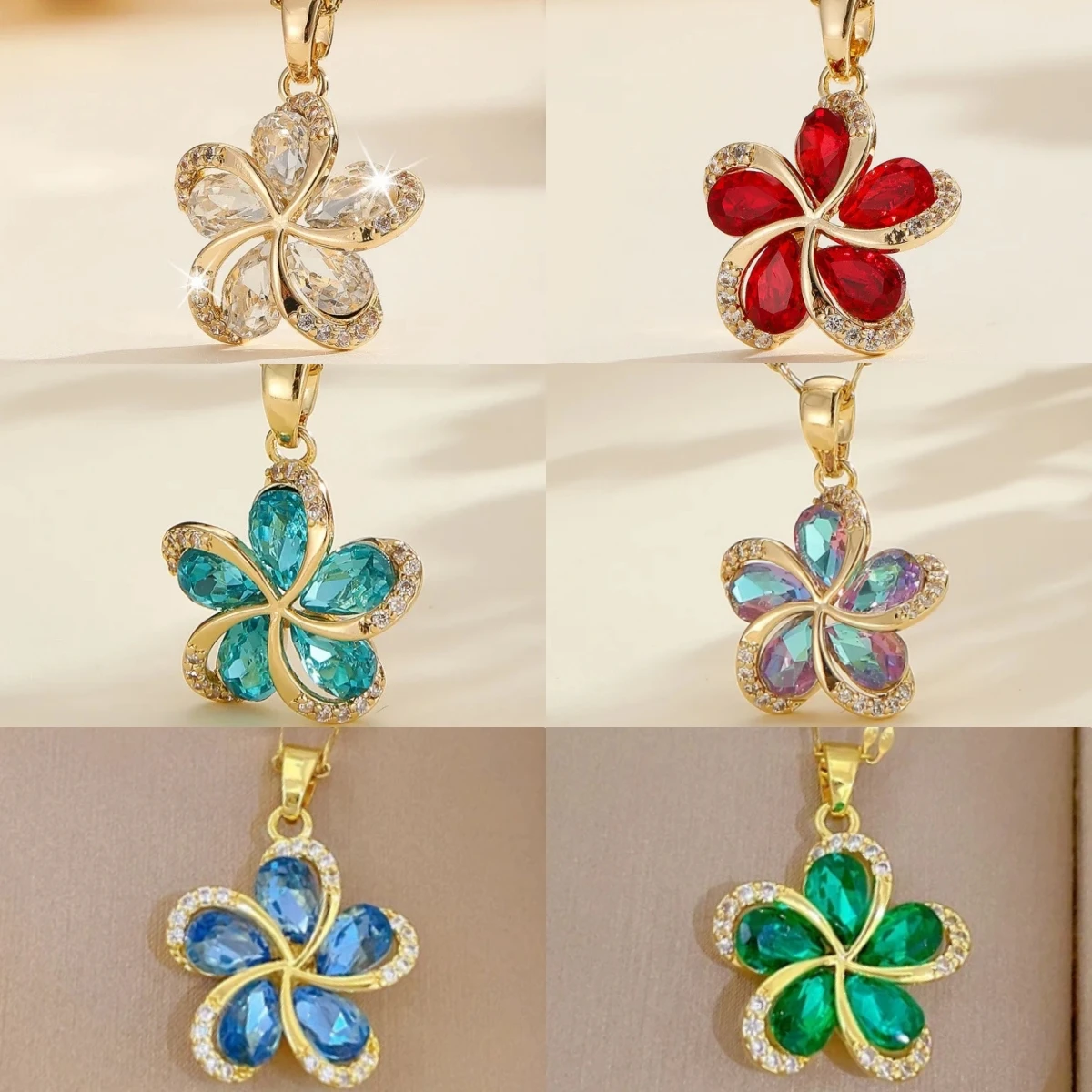 Elegant Women's Accessory Copper Micro-Set Zirconium Pendant Stainless Steel Necklace Luxury Minimalist Jewelry