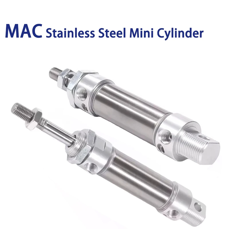 Mini cylindre pneumatique MAC coussin d'air Type magnétique haute précision en acier inoxydable MAC alésage 16/20/25/32/40 course 25-200mm