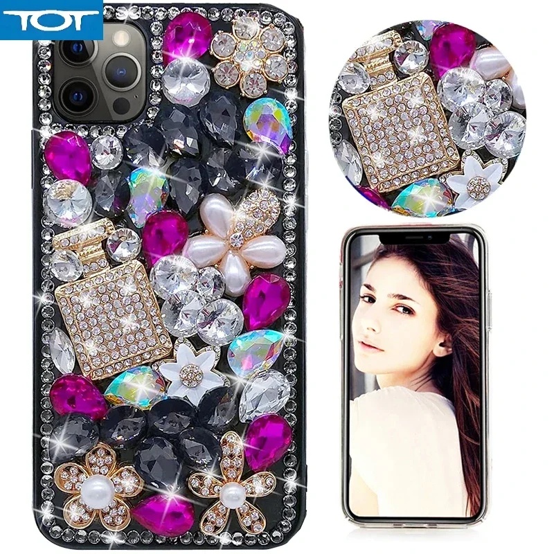 

S8 S9 Plus S10 S20 FE S21 S22 S23 Ultra 5G чехол ручной работы с драгоценными камнями для Samsung Galaxy A32 A52S A72 A12 Diamond Phone Case