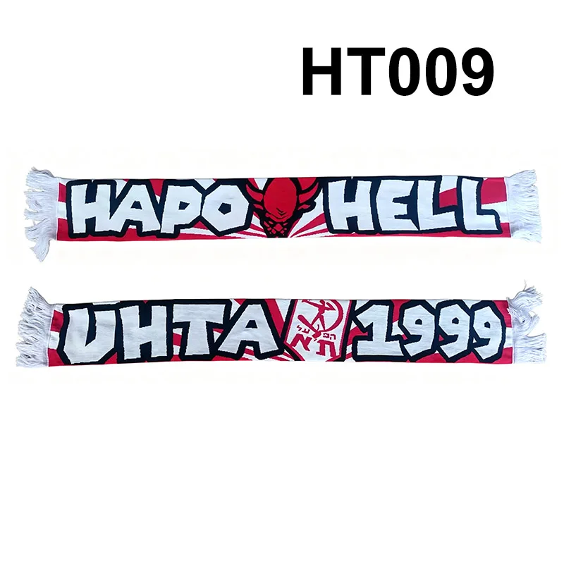135*18 cm Size Ultras Hapoel Tel Aviv FC HAPO HELL UHTA 1999 Scarf  for Fans Double-faced Knitted HT009