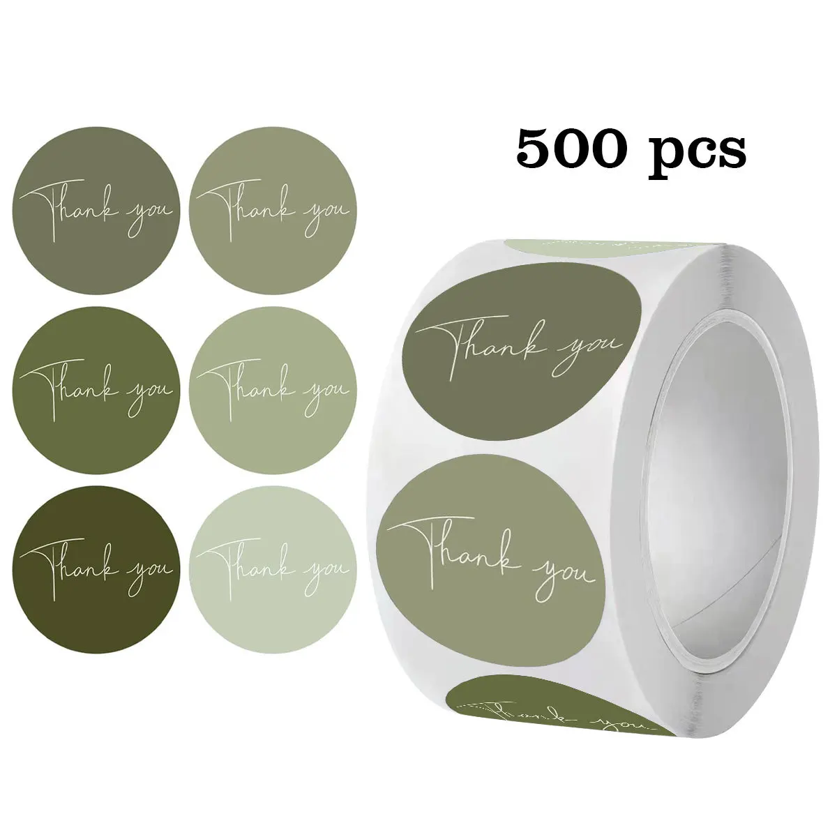 100-500pcs Flower Thank You Business Sticker Roll Label for Wedding Gift Card Box Envelope Sealing Tab Home Made Wrapping Supply