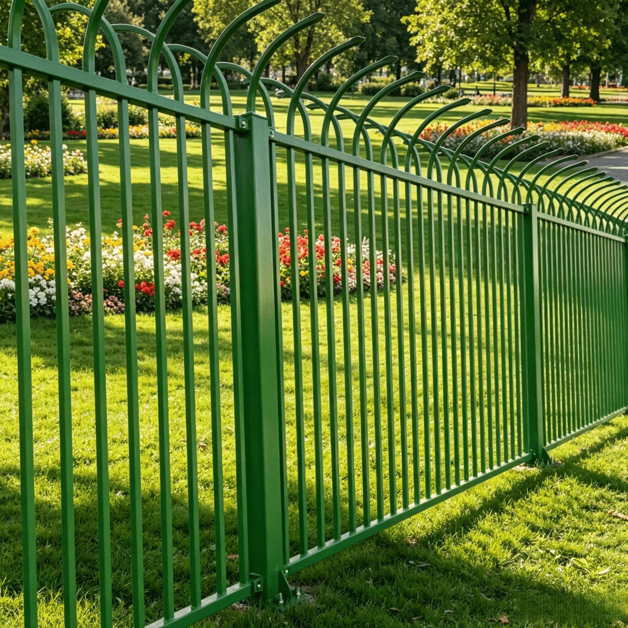 Kid Safe, Pet Friendly Double Wave Fence, PVC Coated Metal, Apartment Complex Lawn, Durable Outdoor Barrier
