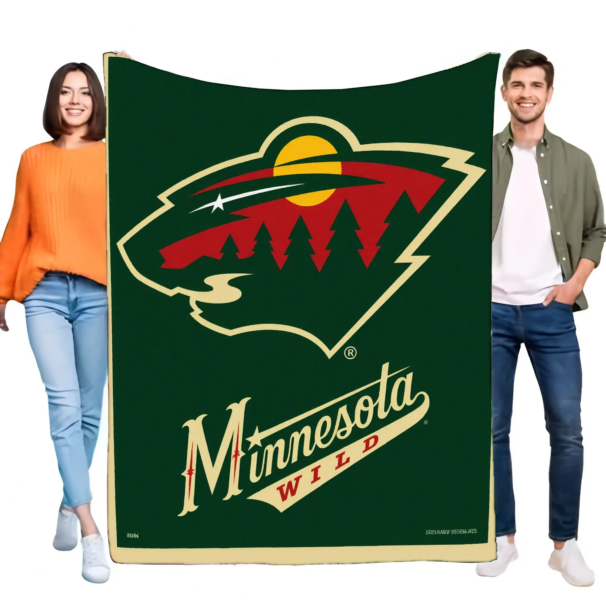 Manta del equipo de hockey salvaje de Minnesota, manta de forro polar suave con logotipo del equipo para una comodidad acogedora, perfecta para fanáticos, decoración del hogar y cumpleaños