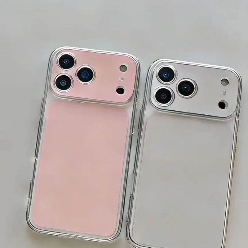 Luxuriöse Transparente Große Kamera-Schutzhülle für iPhone 17 16 15 14 Pro Max Stoßfeste Macaron-Farben Silikon-Handyhülle