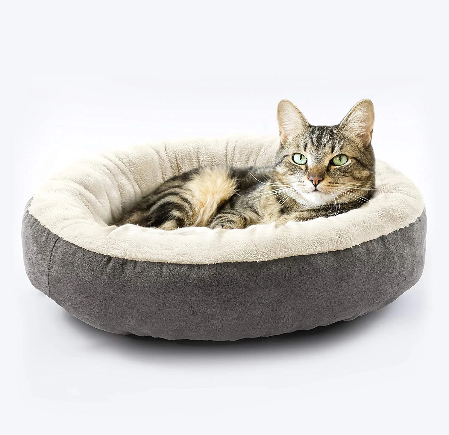 OUZEY Soft Plush Round Pet Cat Bed Soft Warm Cat Nest Comfortable Sleeping Puppy Bed Washable Pet House Supplies Dog Basket