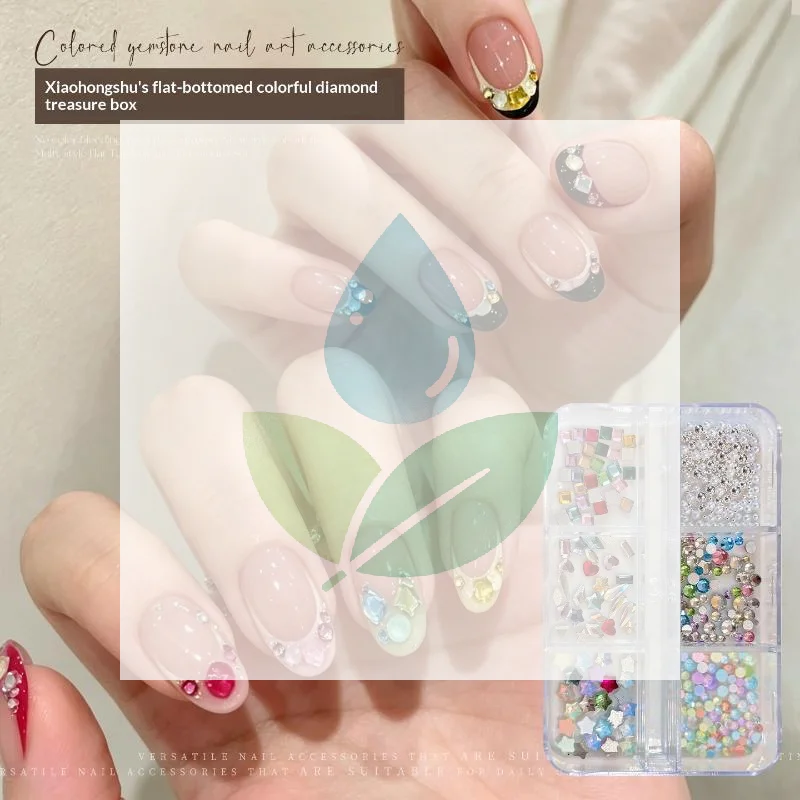 Fadeless Multi-Shaped Colorful Flat Back Nail Rhinestones Set Perfect For Home DIY Manicure & Pro Salon Use