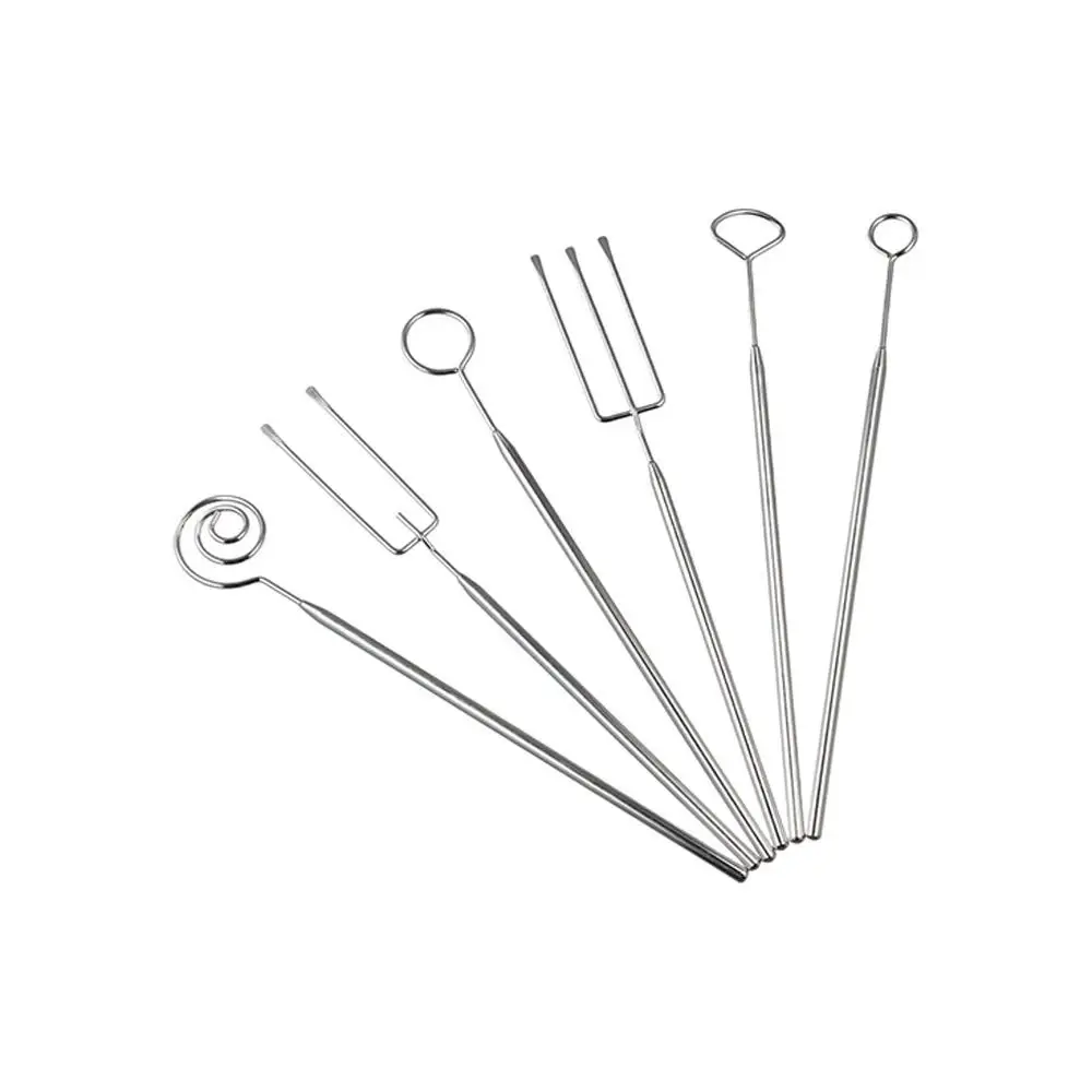 Stainless Steel Chocolate Dipping Fork Silver Irregular Shaped Cheese Fondue Fork Long Handle Rustproof Chocolate Dipping Tool