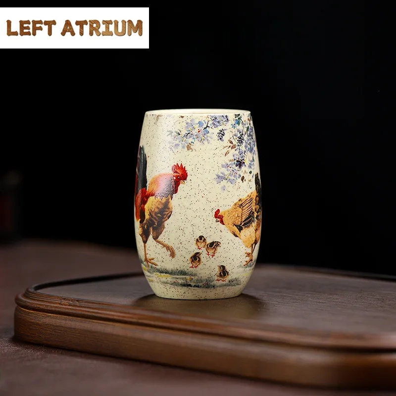 

200ml Boutique Yixing Purple Clay Teacup Raw Ore White Jade Section Mud Host Cup Large Meditation Cup Chinese Zisha Teaset Gifts
