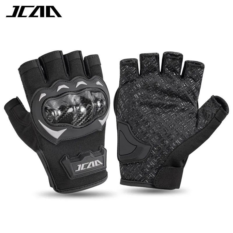 

Motorcycle Carbon Fiber Knuckle Shell Gloves Half Finger Breathable Wear Resistant Outdoor Riding Gloves for Men Women