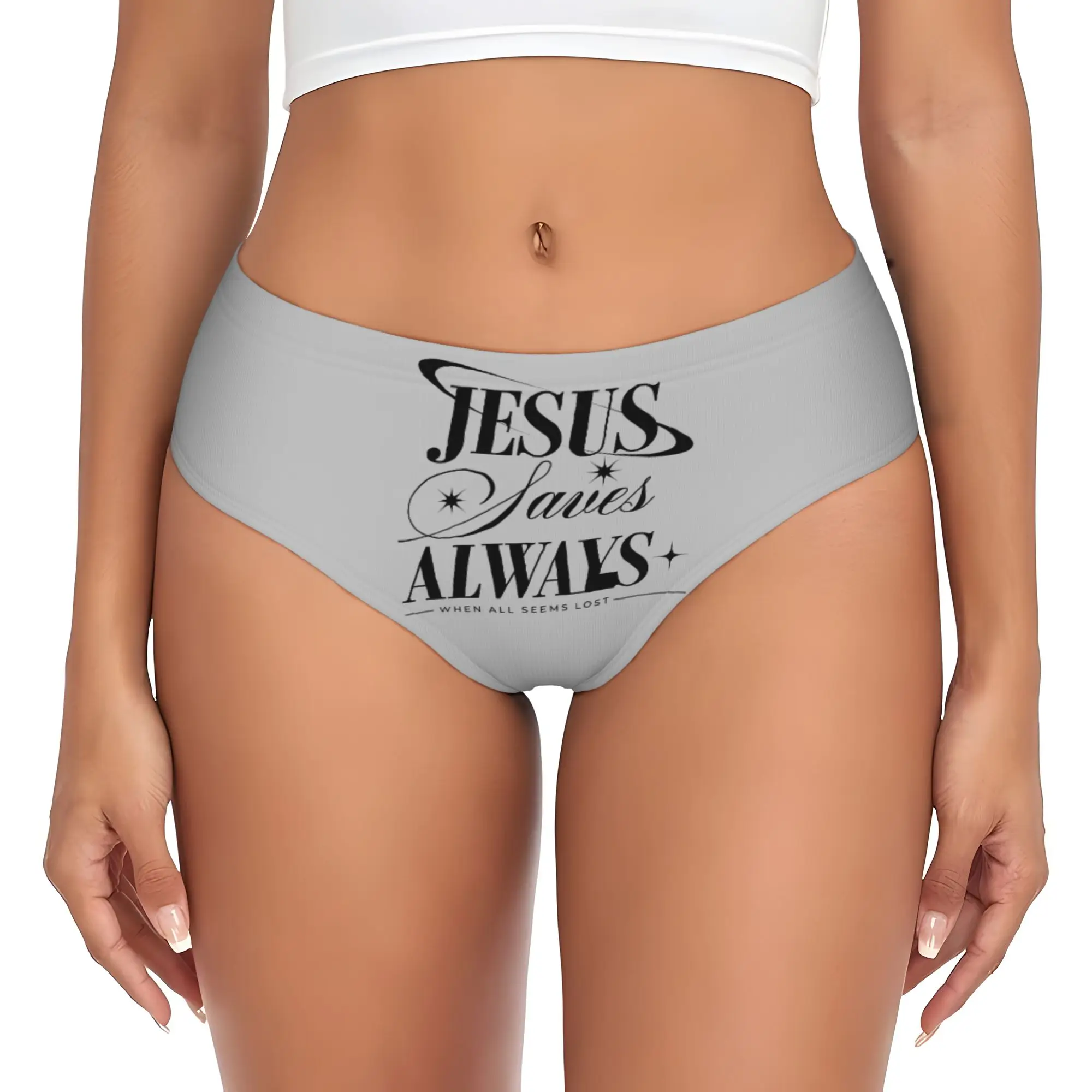 Custom Jesus Brief Panties Women's Breathable  Underwear