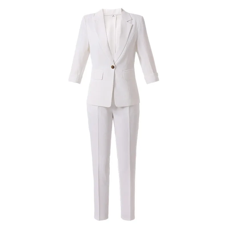 2025New Professional Wear Casual Elegant Formal Small Suit Set Workwear Blazer for Women Spring Summer Thin Style