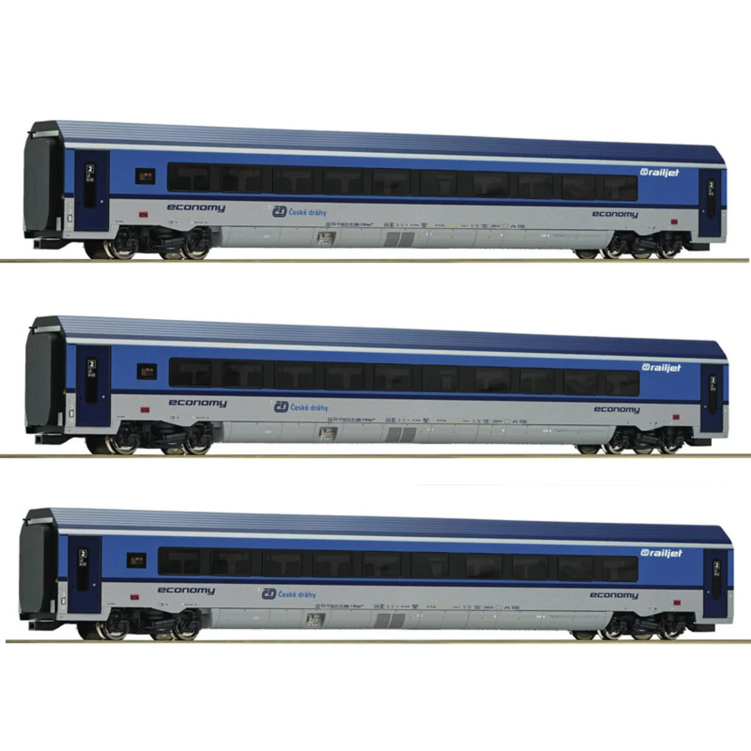 ROCO HO 1/87 Train Model Set 7510012+64697-8-9 Czech Taurus One-carriage Three-car Digital Audio (DCC) Rail Car 4-car Set