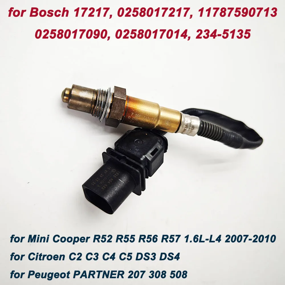 for Bosch 17217 0258017217 Air Fuel Ratio Oxygen Sensor 11787590713 For R52 R55 R56 R57 Citroen C2 C3 C4 C5 Peugeot 207 308 508