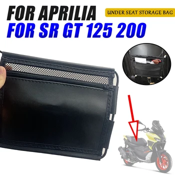 Under Seat Leather Storage Bag, Acessórios para Motos, Bolsa de ferramentas, Sacos Organizadores para Aprilia SRGT200 SR GT 200 SR GT 125 SR200 GT