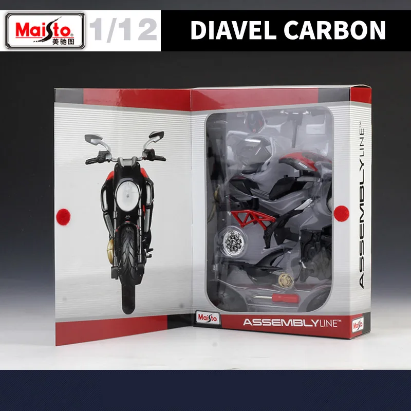 Maisto 1:12 Ducati Diavel Carbon Assembly Version Alloy Motorcycle Model Diecast Metal Motorcycle Model Collection Kids Toy Gift