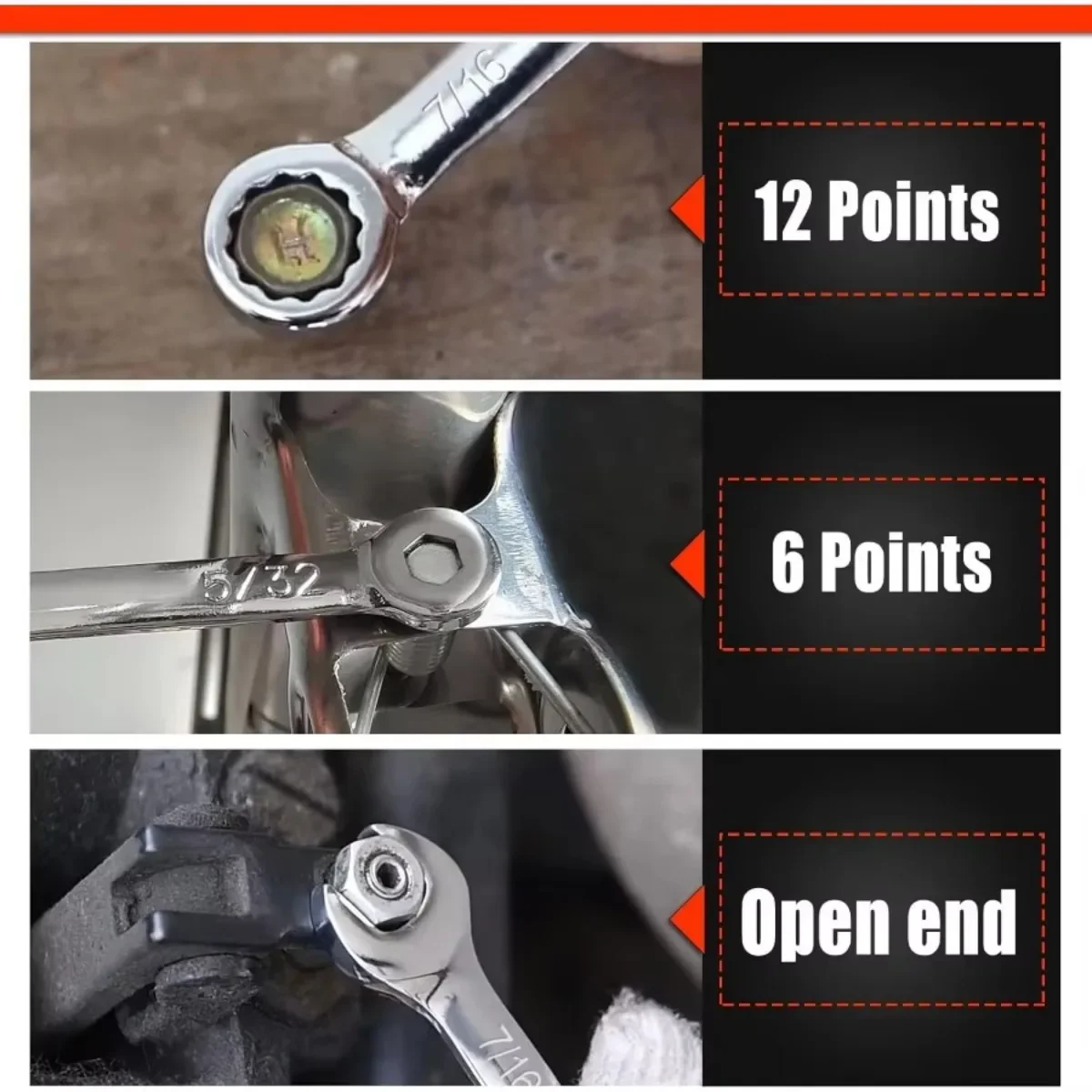 الترجمة: [الإصدار الاحترافي] مجموعة مفاتيح ربط SAE مدمجة مكونة من 5 قطع، صندوق هدايا أدوات ممتاز للميكانيكا وإصلاح السيارات