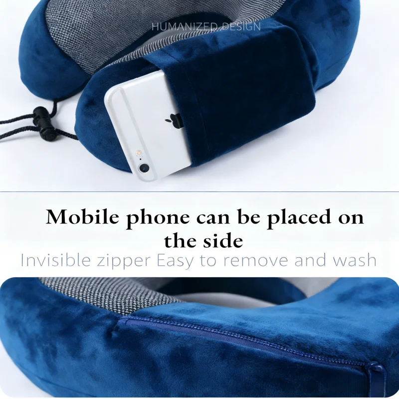 Portable U-shaped Travel Pillow Memory Foam Snail Pillow Travel Neck Support Neck Pillow Adjustable Soft Noon Break Pillows