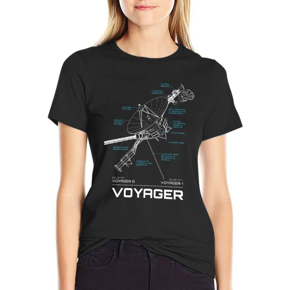 Voyager Space Probe Schematic Tshirt Graphic Vintage T-shirt Harajuku Movement  Humor Graphic Aactivity Competition