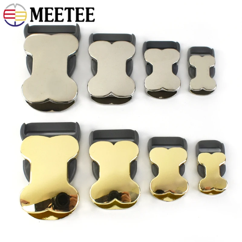 2/5Pcs 10/15/20/25mm Cute Bone Metal Buckles Dog Collar Side Release Buckle Insert Adjust Clasp Bags Belt Luggage Accessories