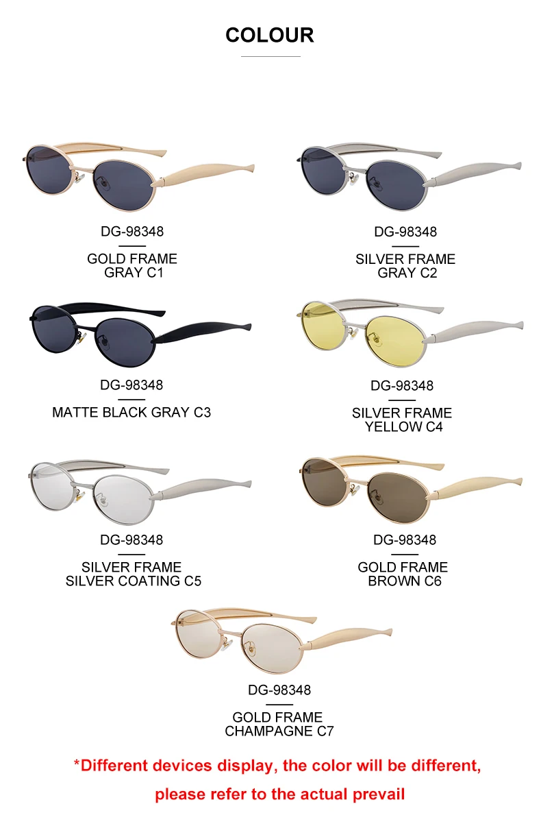 Sexy kleine ovale Punk-Sonnenbrille für Damen, 2026, luxuriös, Vintage, Steampunk, Metallrahmen, Sonnenbrille für Damen, trendige Reise-Sonnenbrille – Detail 10