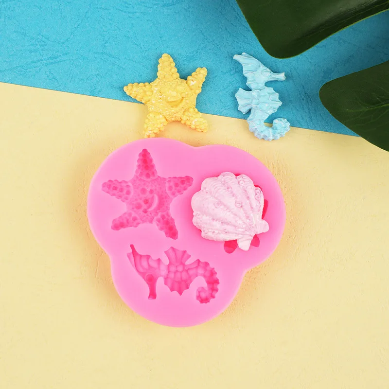 Ocean Series Liquid Silicone Mold Baking Cake Decoration Epoxy Mould 15-337