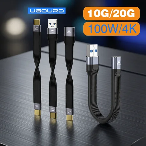 USB3.1 10Gbps Short Cable 13cm PD 100W USB to Type C Cable Converter OTG USB Adapter USB4 20Gbps Cable 22cm for SSD Power Bank
