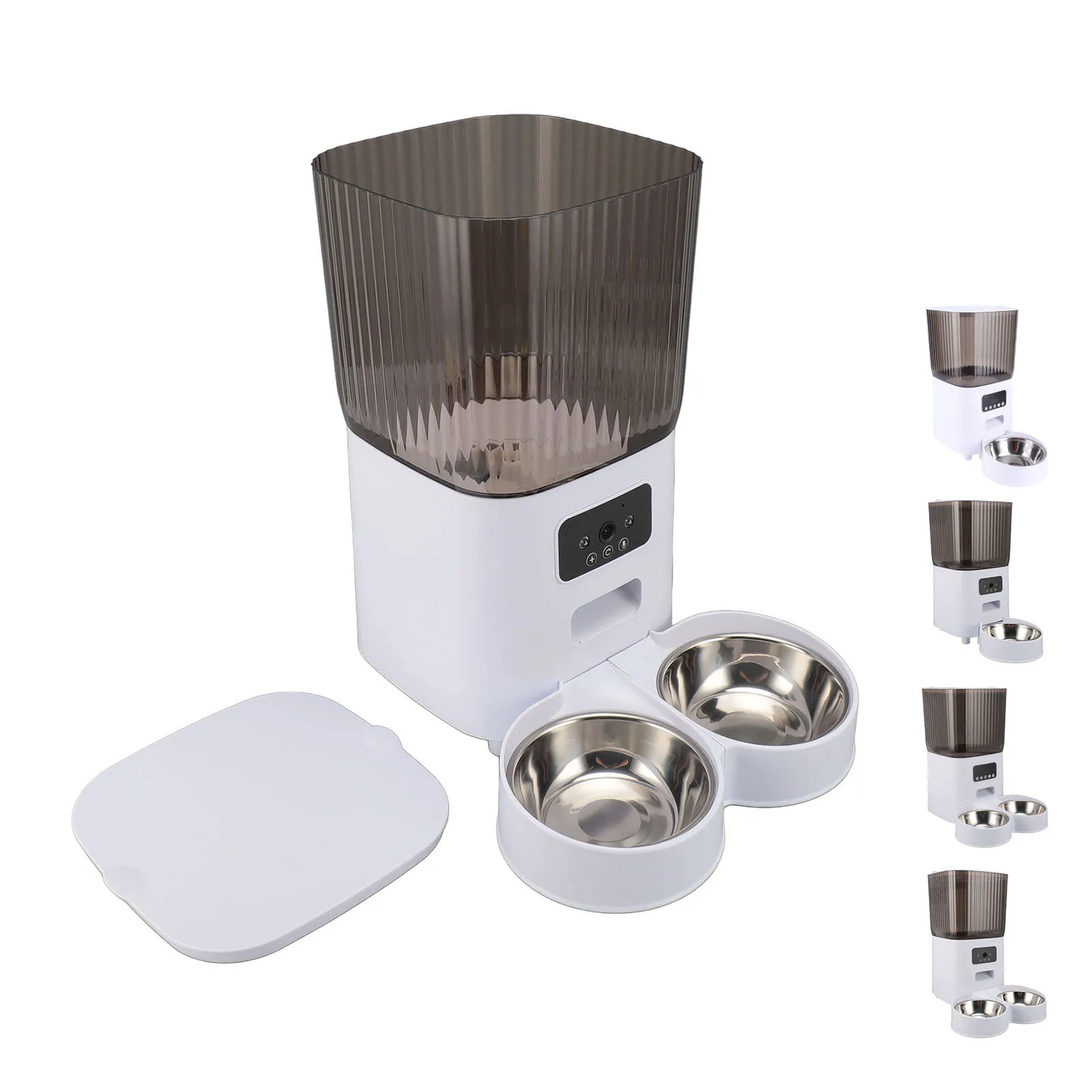

Pet Feeder Multifunctional 304 Stainless Steel Food Bowl Cat Food Dispenser 5L Capacity for Indoor Cats Dogs