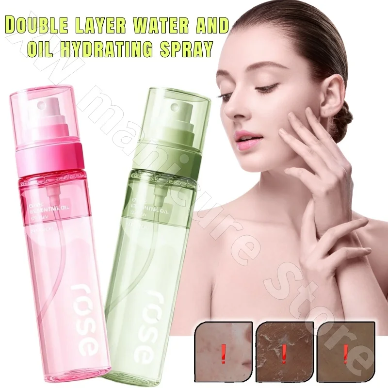 Double-layer Water-oil Spray Rose Essential Oil Olive Oil Hydrating Moisturizing Original Essential Oil Facial Care Fine Skin