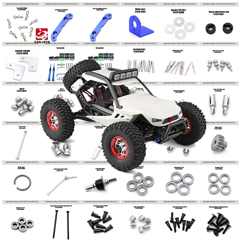 12429 Original Parts 0062-0100 Wltoys 12428 12427 12423 RC Car Spare Part Bearing/Screw/Differential/Nut/Light/Gasket/Shaft/Cup