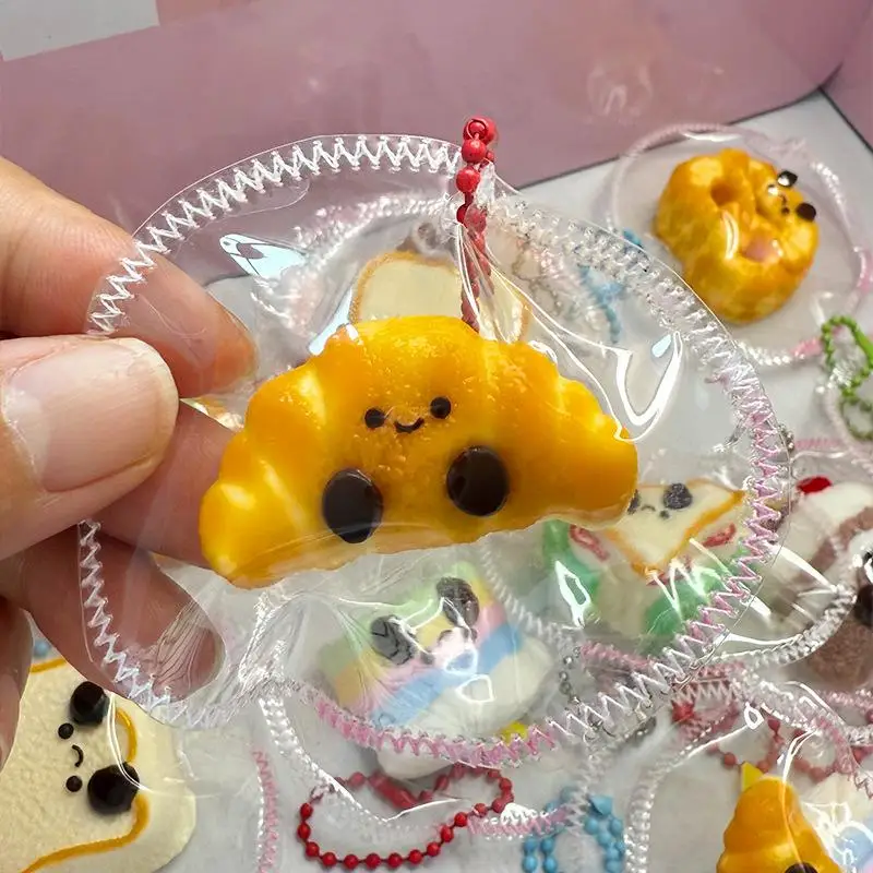 1pc Cute Simulation Toast Bread Squeeze Toy Cartoon Silicone Stress Relief Toy Fun Mini Decompression Slow Rebound Toys Gifts