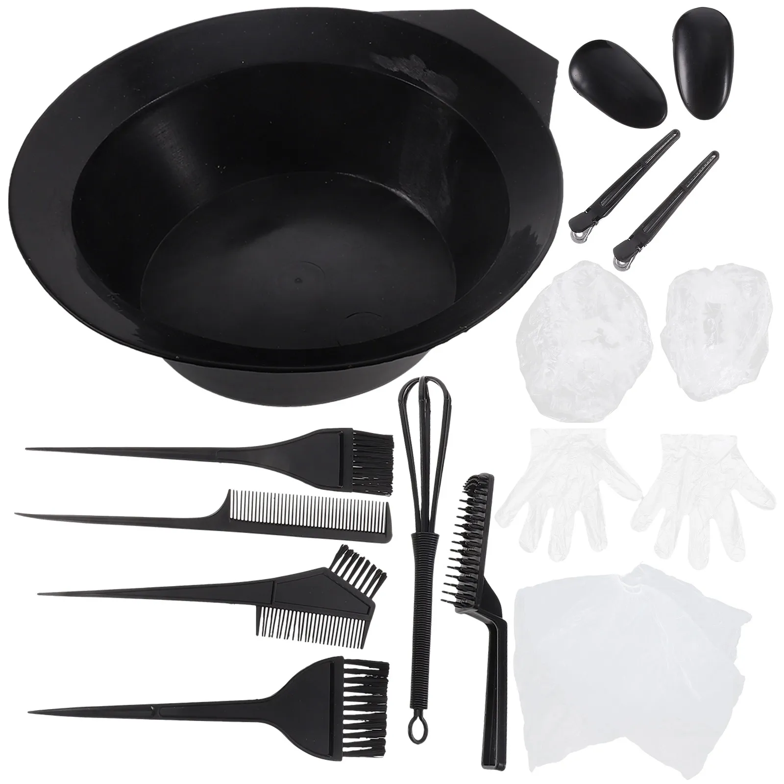 

1 Set Hair Coloring Tool Kit Premium Plastic Tinting Accessories for Salon Home DIY Hair Dye Mixing Bowls Brushes Ears Covers
