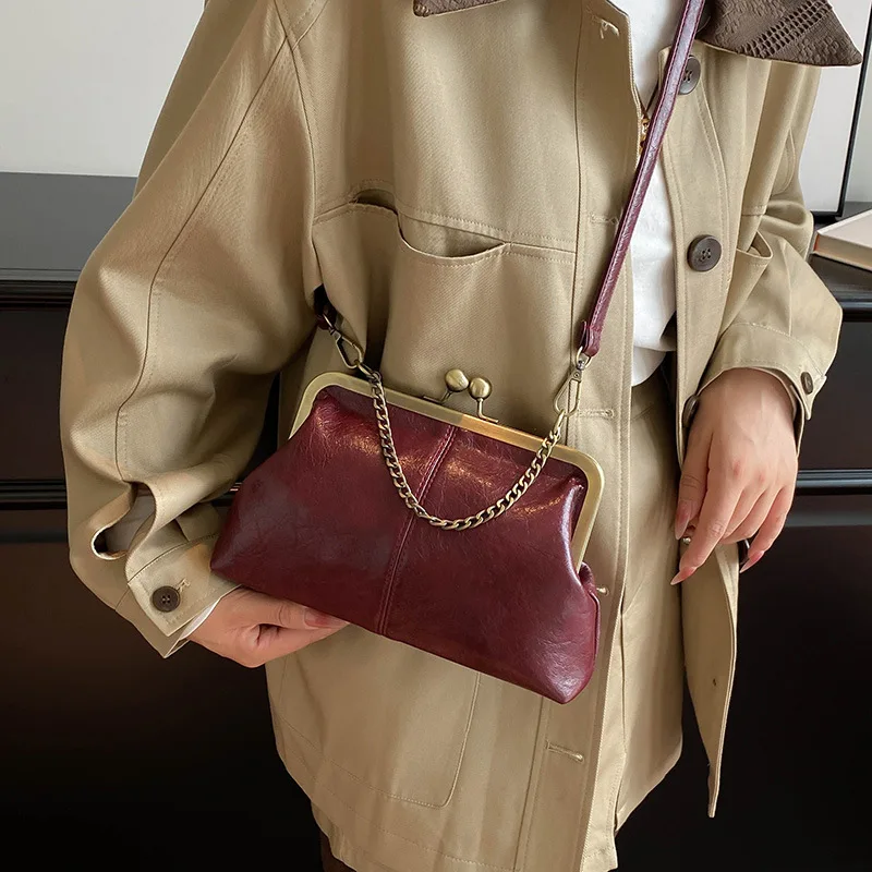 حقيبة دلو نسائية ذات سعة كبيرة لعام 2025، حقيبة كروس من الجلد الطبيعي متعددة الاتجاهات، محفظة كتف عتيقة للتنقل في العمل #3