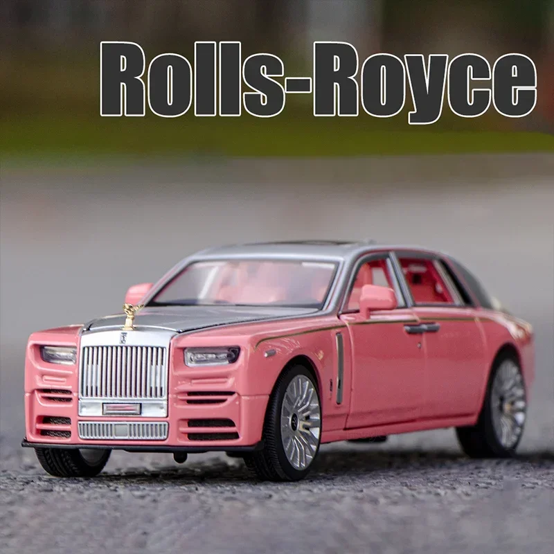 1/32 Octavia Rolls Royce Phantom Alloy Car Model Return Sound And Light Toy Car With Open And Close Shock Absorber Function Box