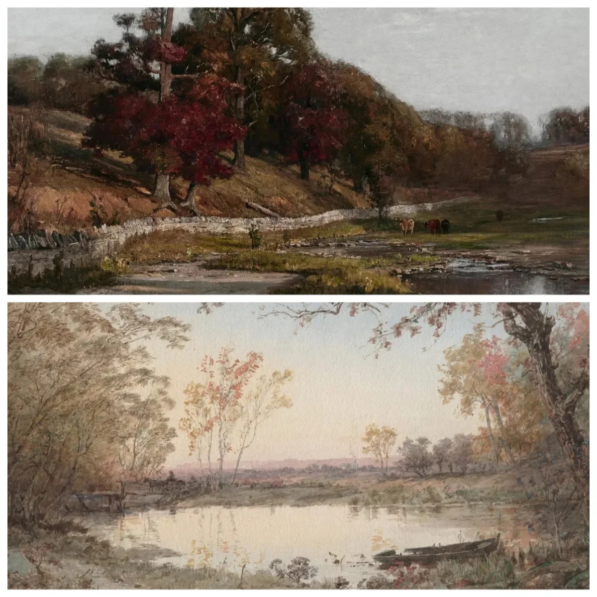 Herbstliche Vintage-Landhausposter: Frühlingslandschaft Kunstdrucke, Leinwandbilder für Wohnzimmer, Schlafzimmer und Heimdekoration