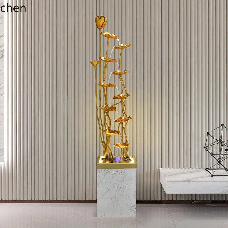light luxury circulating water landscape TV cabinet next to the fountain floor living room entrance ornament