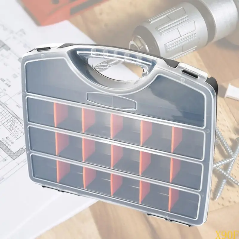 Hộp tổ chức phần cứng x90f với bộ phận nhỏ Bộ phận tổ chức hộp đựng công cụ cầm tay lưu trữ vít nhựa cho hạt đai ốc