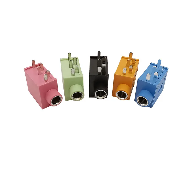 10Pcs PJ-325 Jack 3.5mm 5 Pin Stereo Audio Headphone Female Socket Connector Blue / Black / Pink / Green / Orange