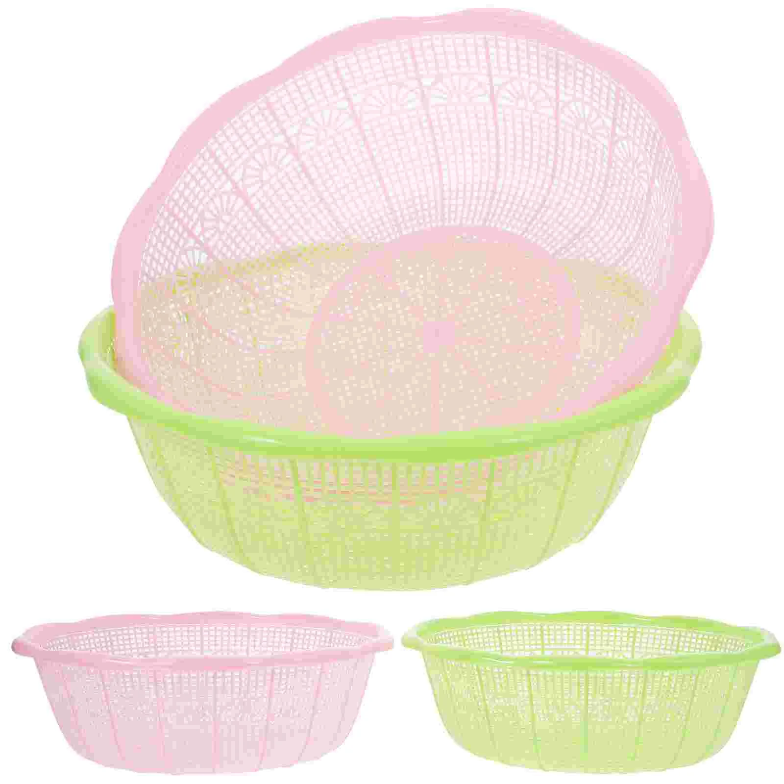 

4 Pcs Rice Washer Strainer Fruit and Vegetable Washing Basket Pot Sieve Basin Berry