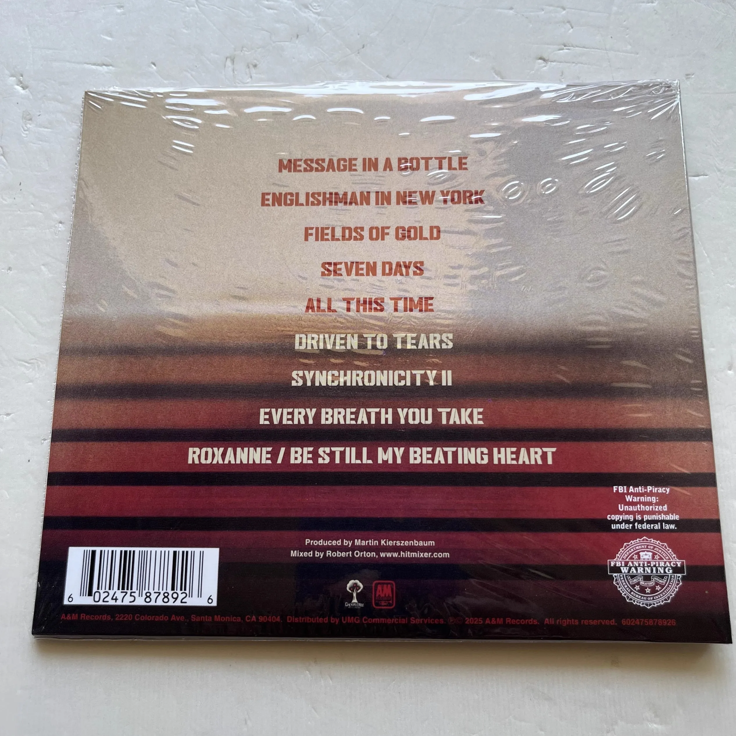 روك جوردون سومنر ستينج ميوزيك CD 3.0 ألبوم حي حقل الذهب الموسيقى سجل تأثيري وكمان سيارة Soundtracks صندوق موسيقى الحفلات