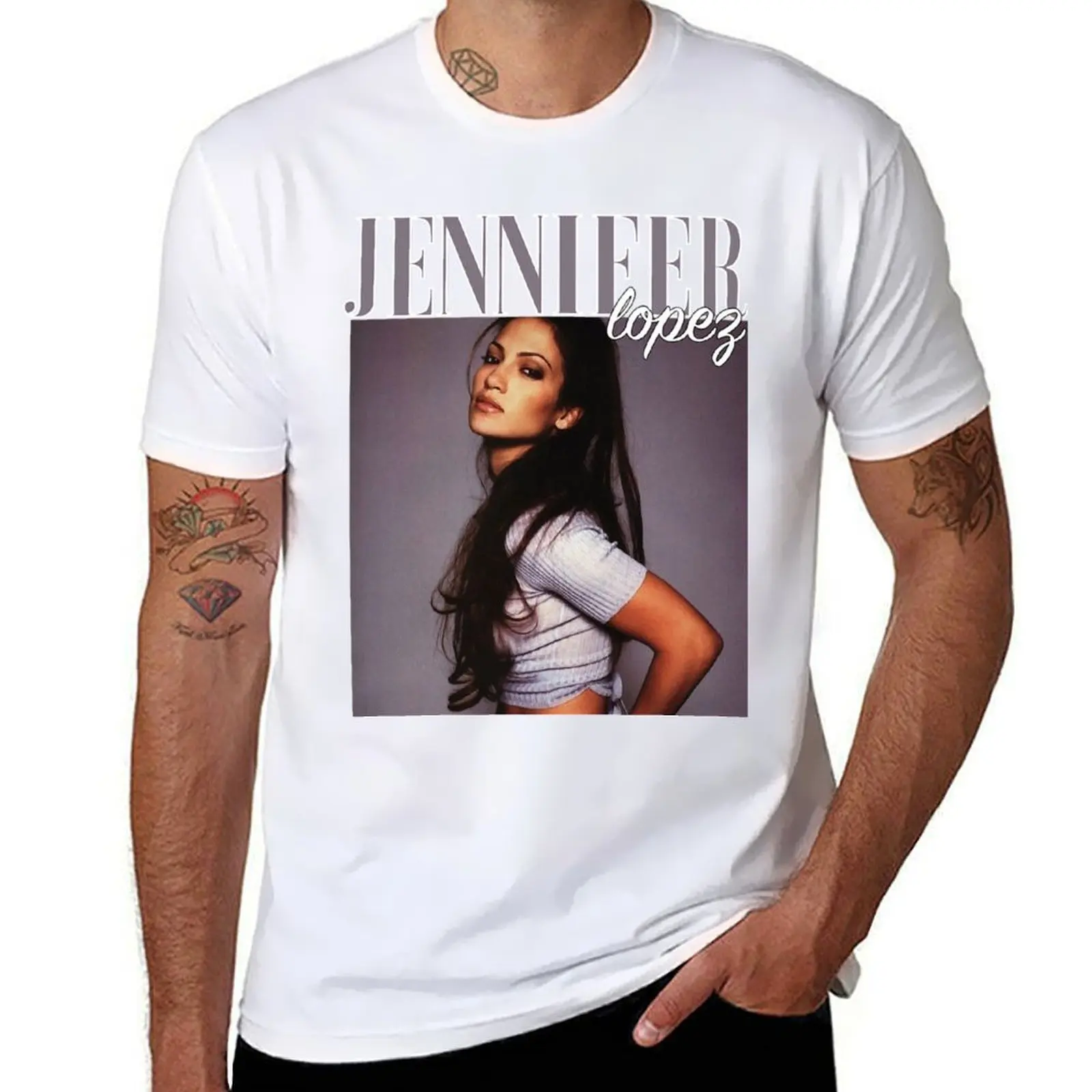 

JENNIFER LOPEZ 90s T-Shirt man t shirts cotton t shirts for man pack white T-Shirt