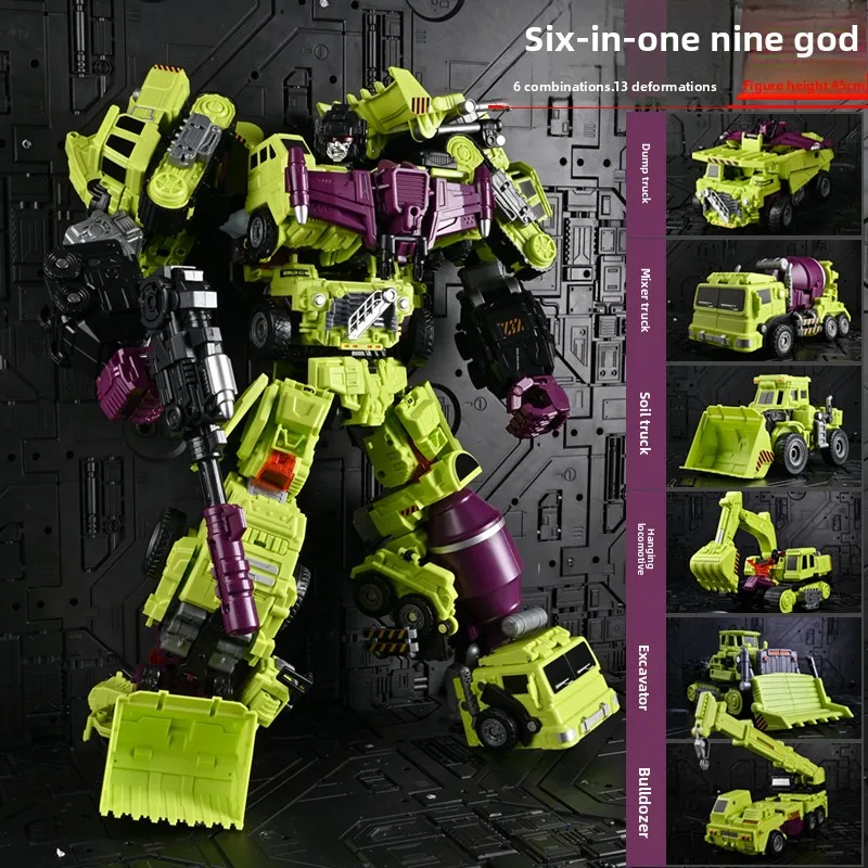Juguete transformador Robot combinador vehículo de ingeniería Robot Mech figura modelo regalo de Navidad
