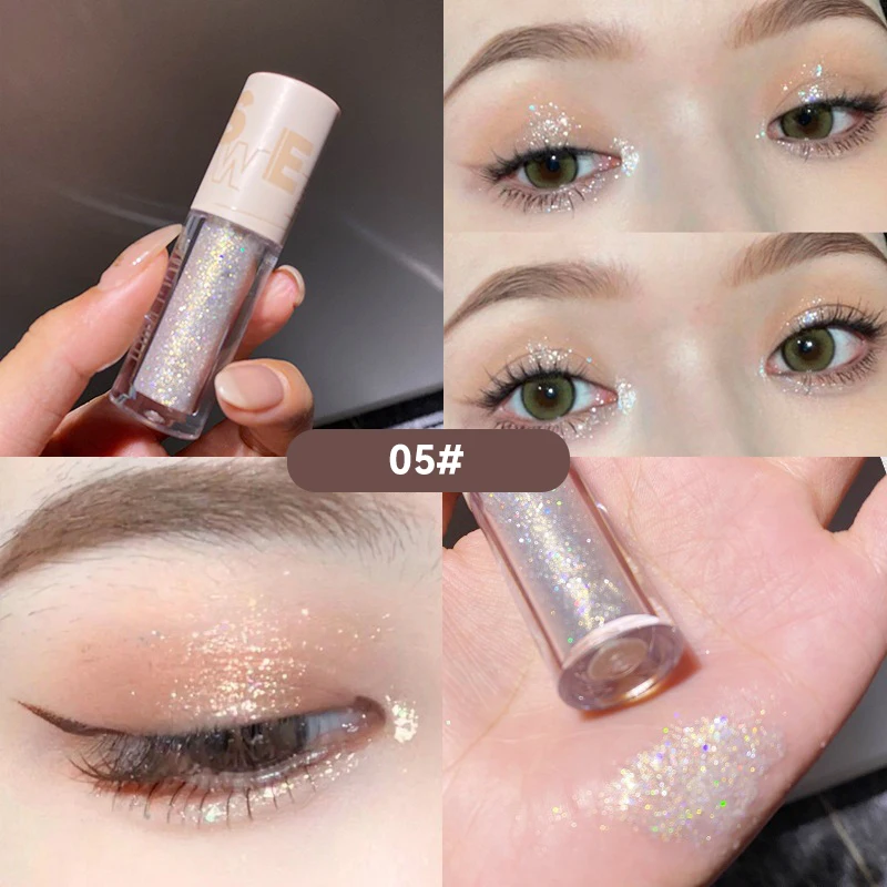 Flüssiger Lidschatten erhellen liegende Seidenraupen Make-up Highlight wasserdichte Diamant glänzend dauerhafte monochrome Glitter Eyeliner Kosmetik