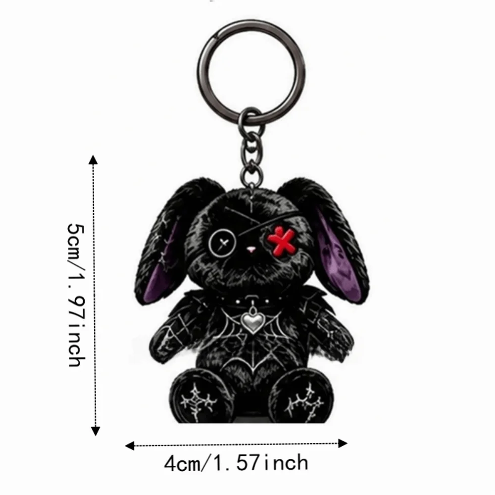 Kreativer Acryl-Schlüsselanhänger mit verletzter Katze, Halloween, Y2K, Gothic-Katzen-Schlüsselanhänger, dunkler Stil, Ornamente, Taschenanhänger, Halloween-Accessoires – Detail 2