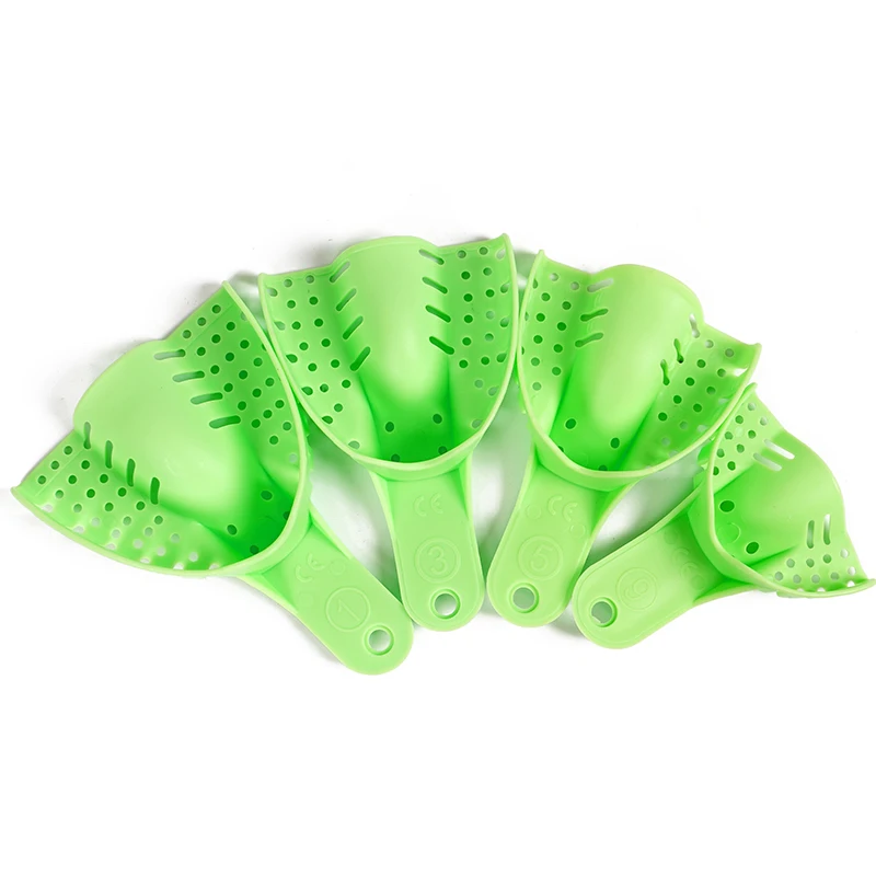 Dental Impression Trays Holder Disposable Plastic Denture Tray S / M / L Adult Children Teeth Plaster Tray Holder Oral Materials